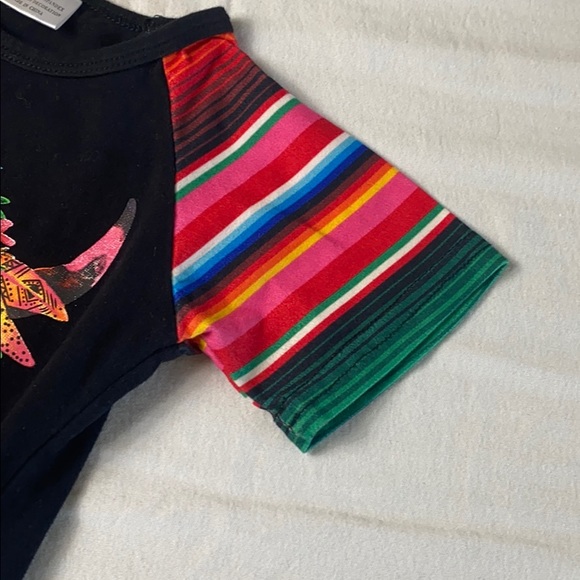 Toddler girls tie front floral skull & horns top - Picture 3 of 6